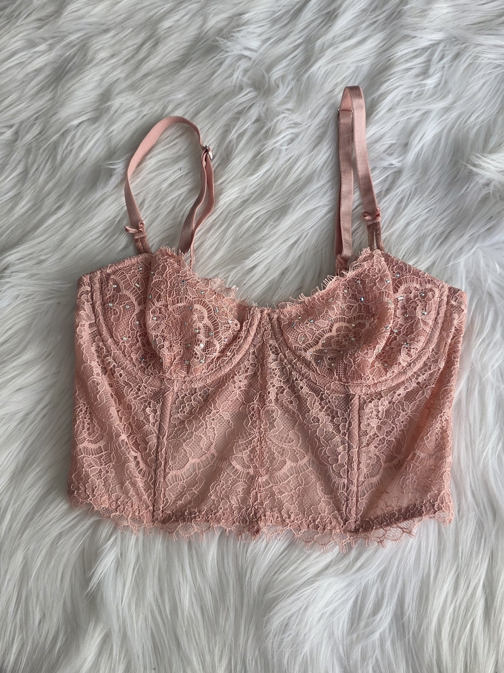 Victoria's Secret Lace Longline Bralette Corset Top 34B